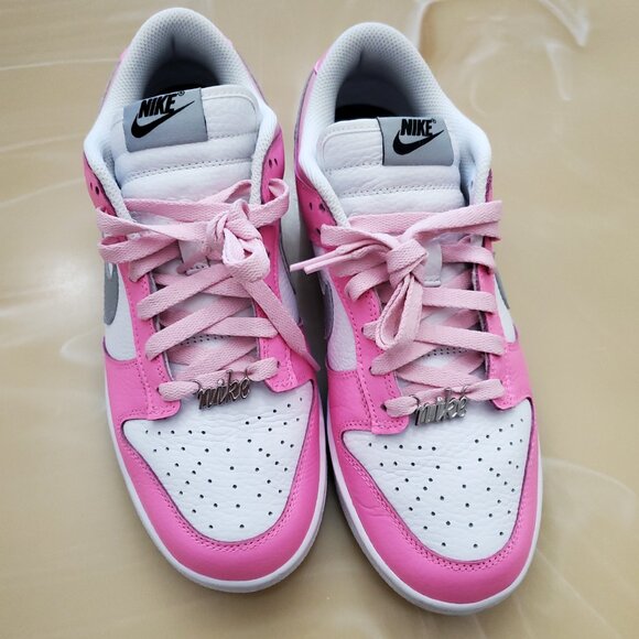 Nike Dunk Low Unlocked By You ID Custom Shoes Pink/White Men's 8.5 Women's 10 - Picture 4 of 11